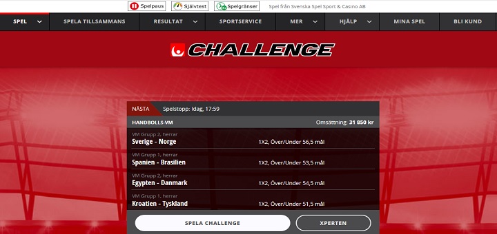 Oddset Challenge hos Svenska Spel