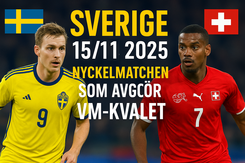 Sportkalender November 2025 med bl a Sverige - Schweiz