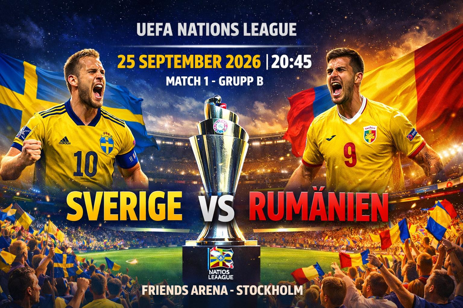 Sverige - Rumänien 25 september 2026 Nations League