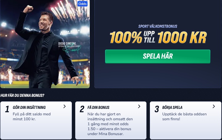 Betinia oddsbonus