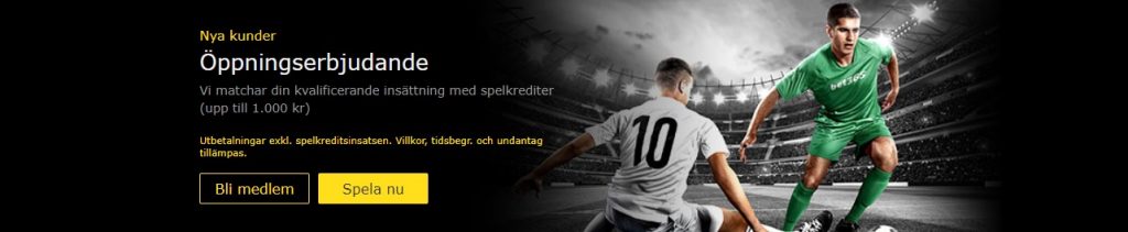 Bet365 har en bonus på 100% upp till 1000 kr och där kan du spela till så låga odds som 1.2