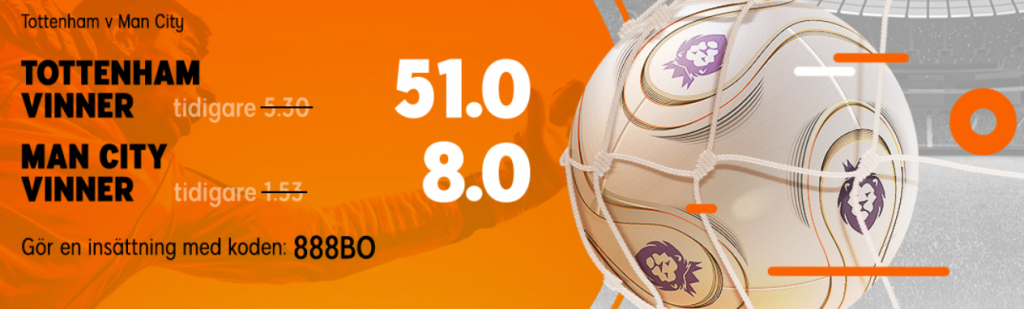 Superodds på Spurs - Man City 2/2 2020